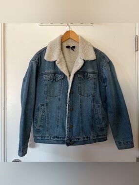 Forever 21 Denim Sherpa Trucker Jacket